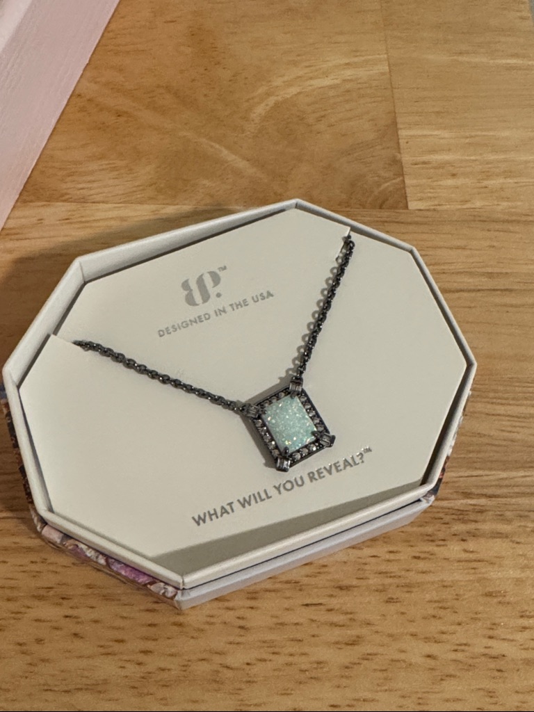 Bomb Party October 2025 Opal Rectangle Pendant Necklace - Women's Jewelry
